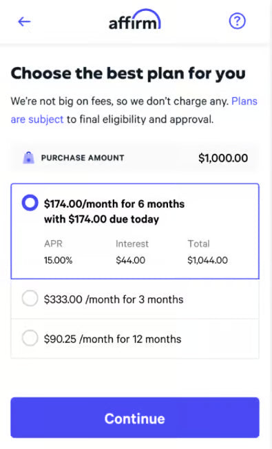 Managing Affirm payments over time in the Affirm app