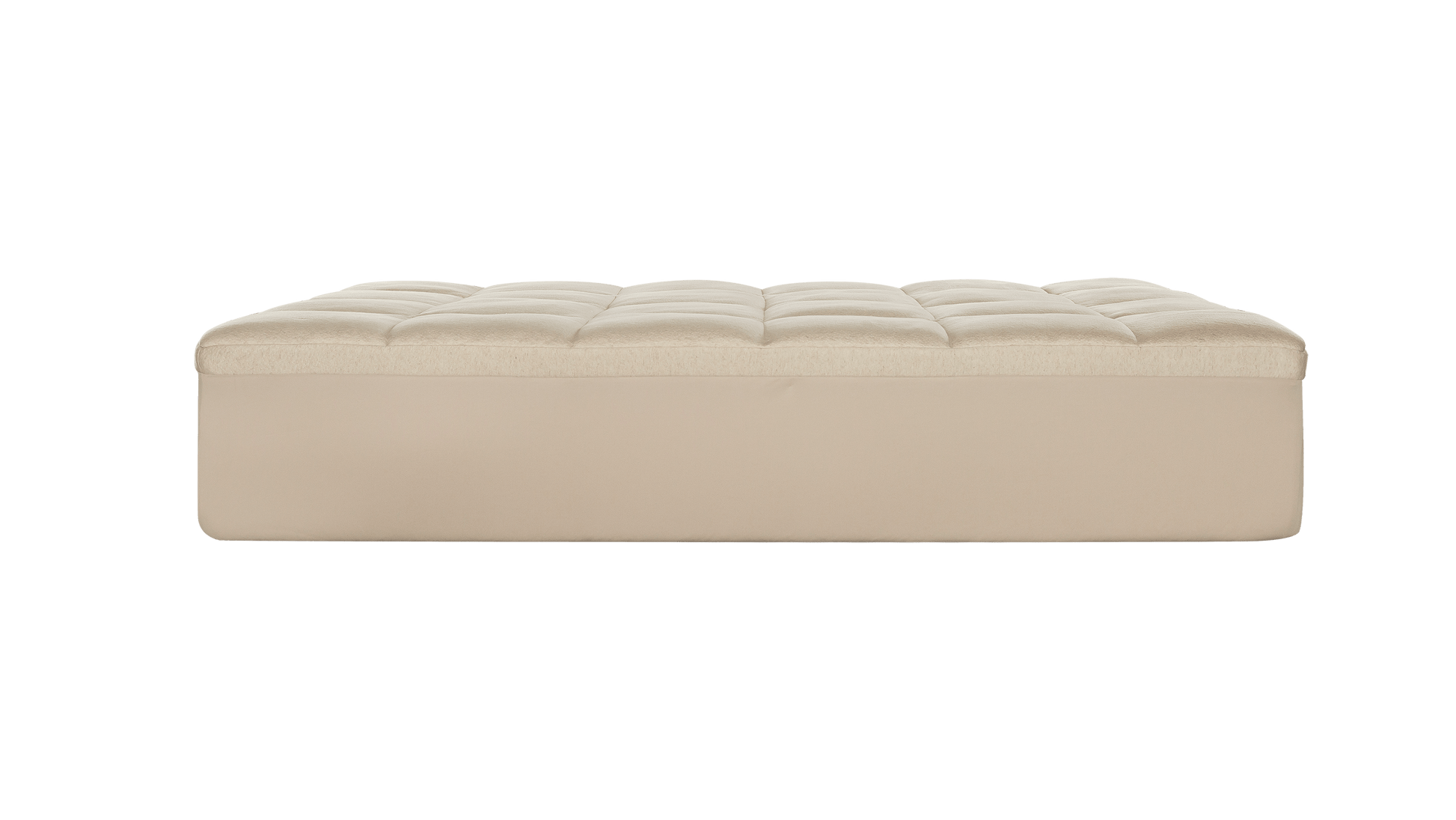 Keetsa Luxurious Comfort Layer shown in side profile featuring a plush, tufted top surface designed to add an extra layer of cushioning and pressure relief to your mattress for enhanced softness and comfort.