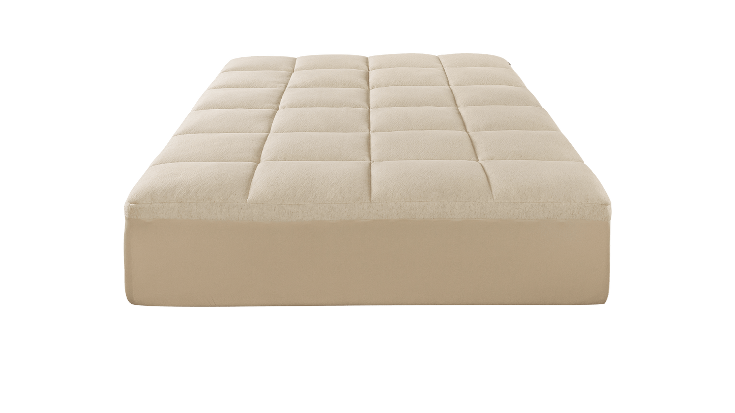 Keetsa Luxurious Comfort Layer front view displaying its evenly tufted surface and thick profile, designed to deliver consistent comfort and a smoother sleep surface.