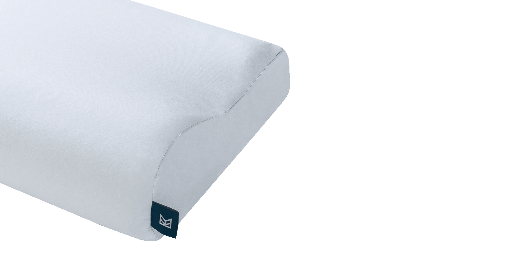 Keetsa Anti-Mite and Sweat-Resistant Pillow Protector contour style close-up showing smooth white fabric and tailored curved seams, engineered to fully encase a contour pillow for breathable, moisture-resistant protection.