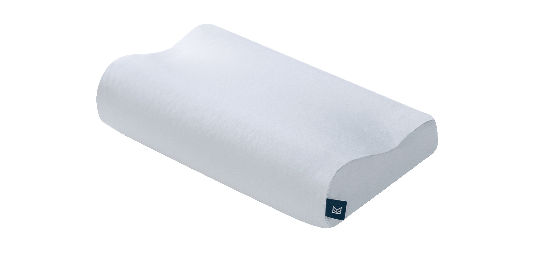 Keetsa Anti-Mite and Sweat-Resistant Pillow Protector contour style fully encasing a curved pillow, featuring a precise ergonomic fit and soft white fabric that protects against sweat and dust mites without altering pillow support.