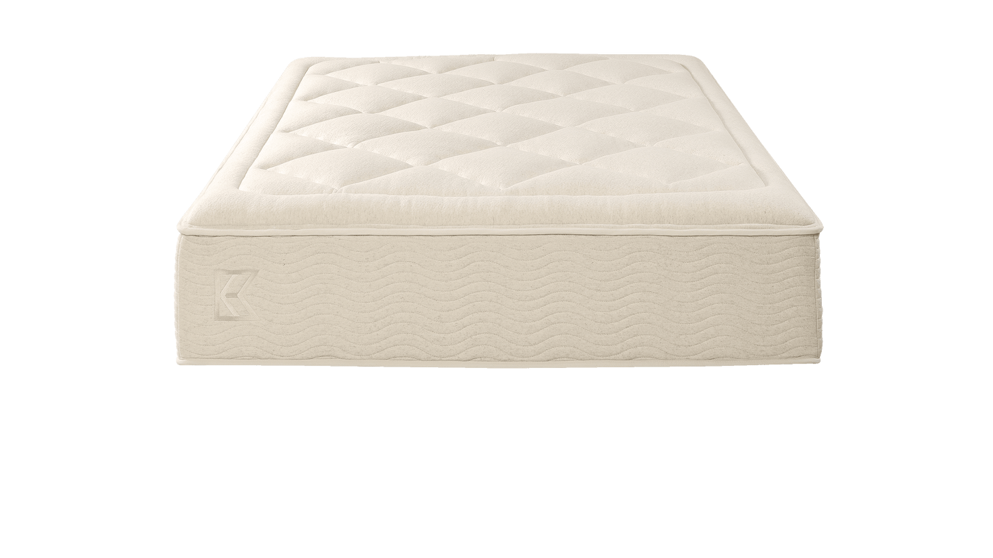 Tea Leaf Dream® mattress straight-on front view with plush quilted top and continuous wave-patterned sides, built to deliver consistent support, edge stability, and a clean, tailored profile for modern bed frames.