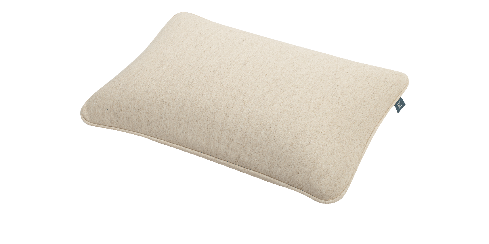 Keetsa Soft Dual Comfort Pillow in natural beige with a gently contoured rectangular shape, designed to provide balanced head and neck support through dual comfort construction that offers a plush feel on one side and supportive cushioning on the other for personalized sleep comfort.