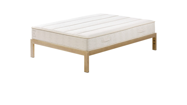 Keetsa Plus mattress head-on view showcasing its symmetrical, vertically channeled sleep surface engineered for consistent weight distribution and pressure-relieving comfort.